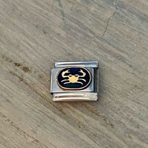 Gold and Silver Charm with Cancer Sign